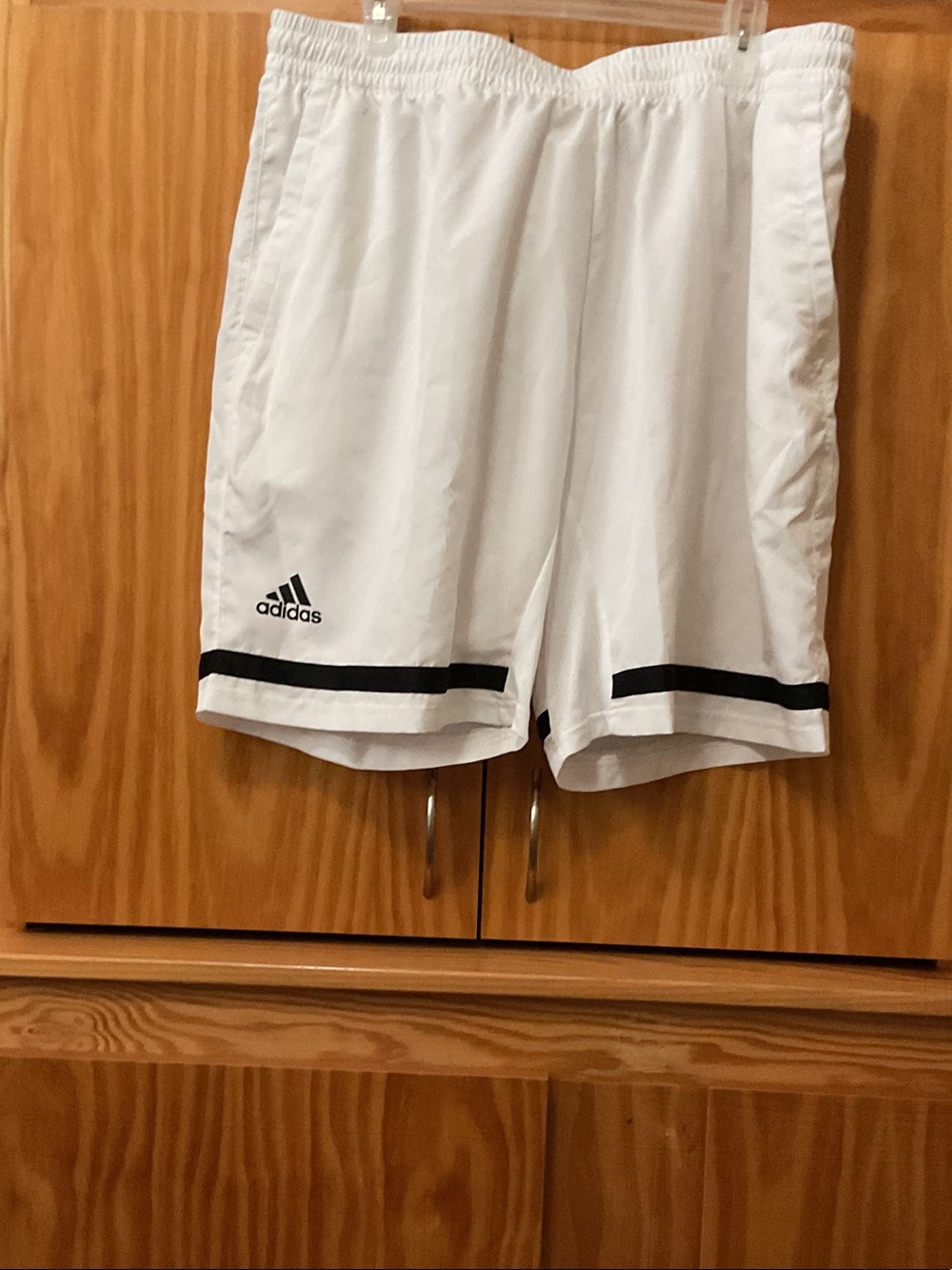 adidas Men’s White Athletic Shorts with Black Accents